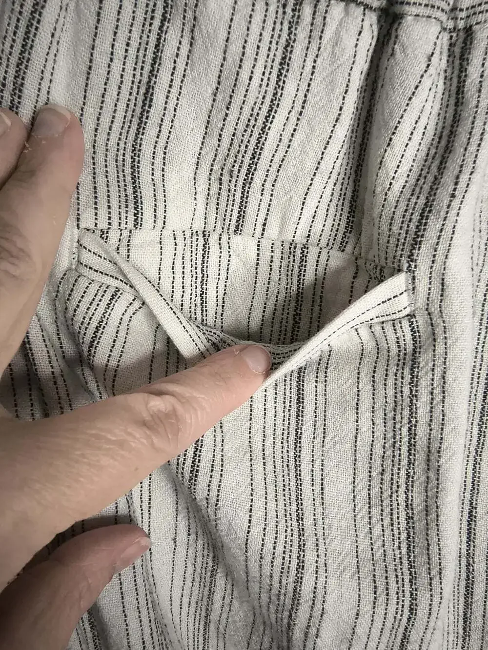 Banana Republic White Pull On Striped Linen Blend Straight Pants Size 6 Hayden